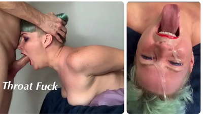 Llysferch yn dysgu sut i wneud fuck gwddf eithafol gyda'i dick
